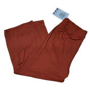 ⏰NWT Full Circle Super Soft Rustic Orange Ribbed Lounge Pants Size Medium